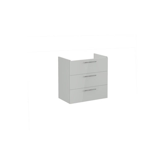 VitrA Root Flat 80cm 3 Drawer Washbasin Unit - Shiny Pearl Grey