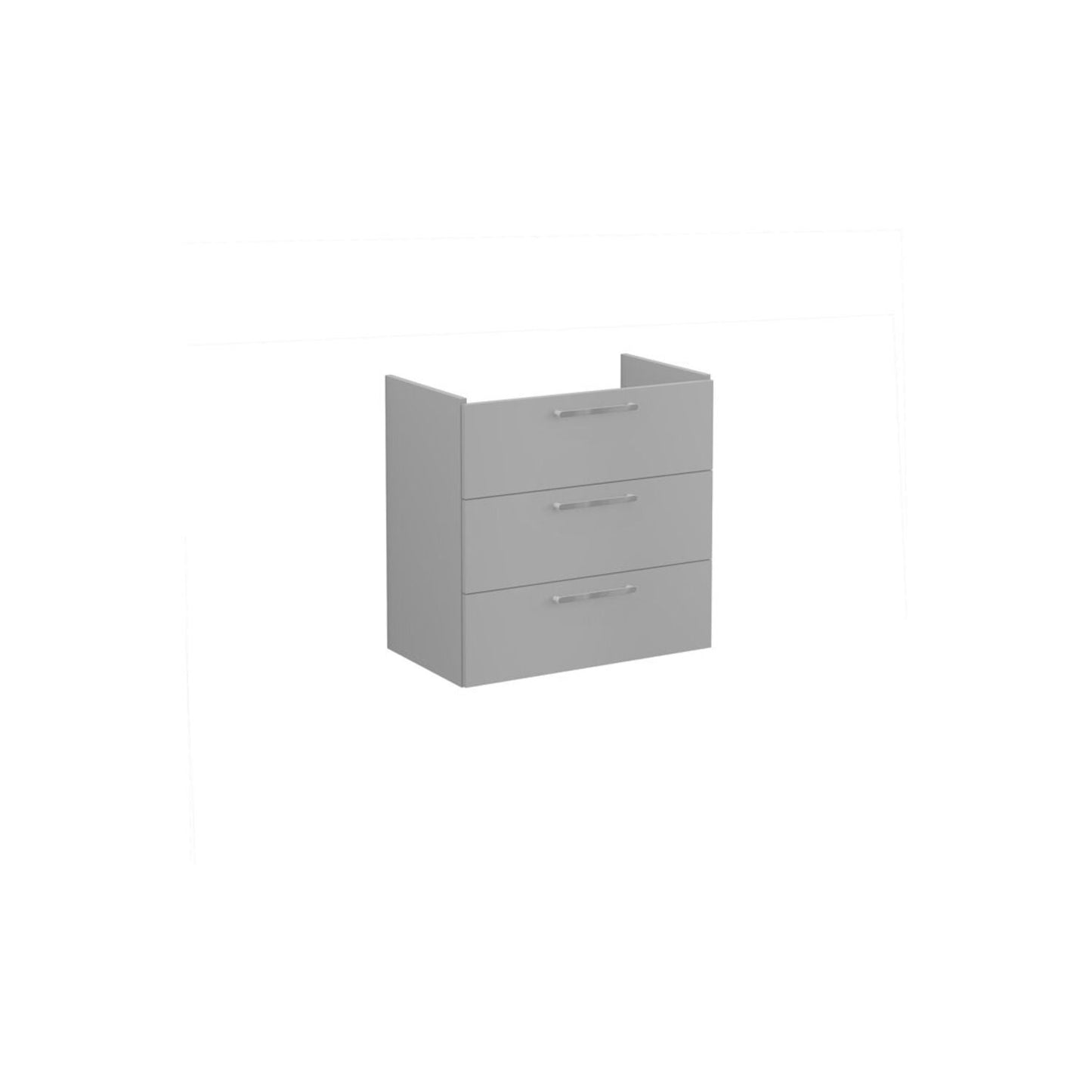 VitrA Root Flat 80cm 3 Drawer Washbasin Unit - Matt Rock Grey