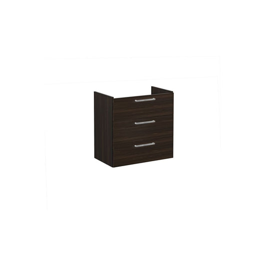 VitrA Root Flat 80cm 3 Drawer Washbasin Unit - Walnut