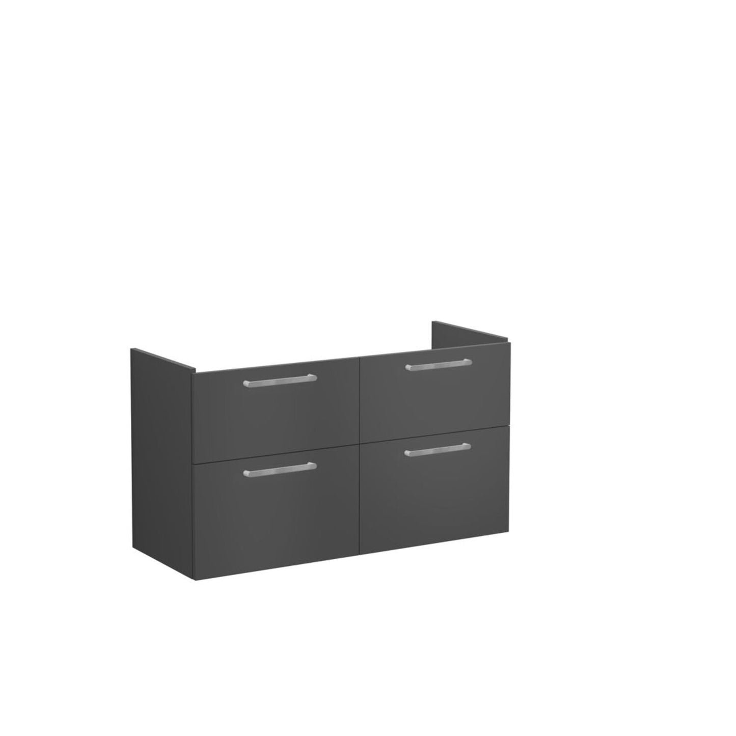 VitrA Root Flat 120cm 4 Drawer Washbasin Unit - Matt Storm Grey