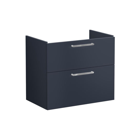 VitrA Root Flat 80cm 2 Drawer Washbasin Unit - Matt Dark Blue