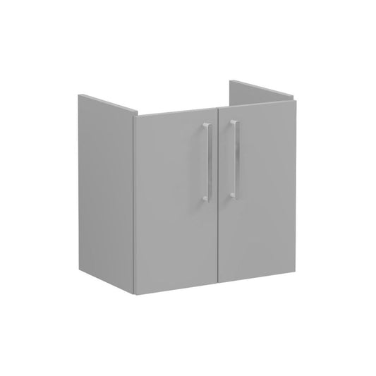 VitrA Root Flat 60cm 2 Door Wall Hung Slim Washbasin Unit - Matt Rock Grey