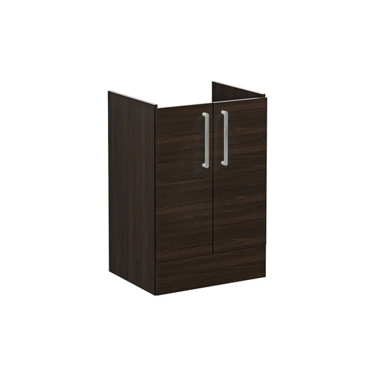 VitrA Root Flat 60cm 2 Door Floor Standing Washbasin Unit - Walnut