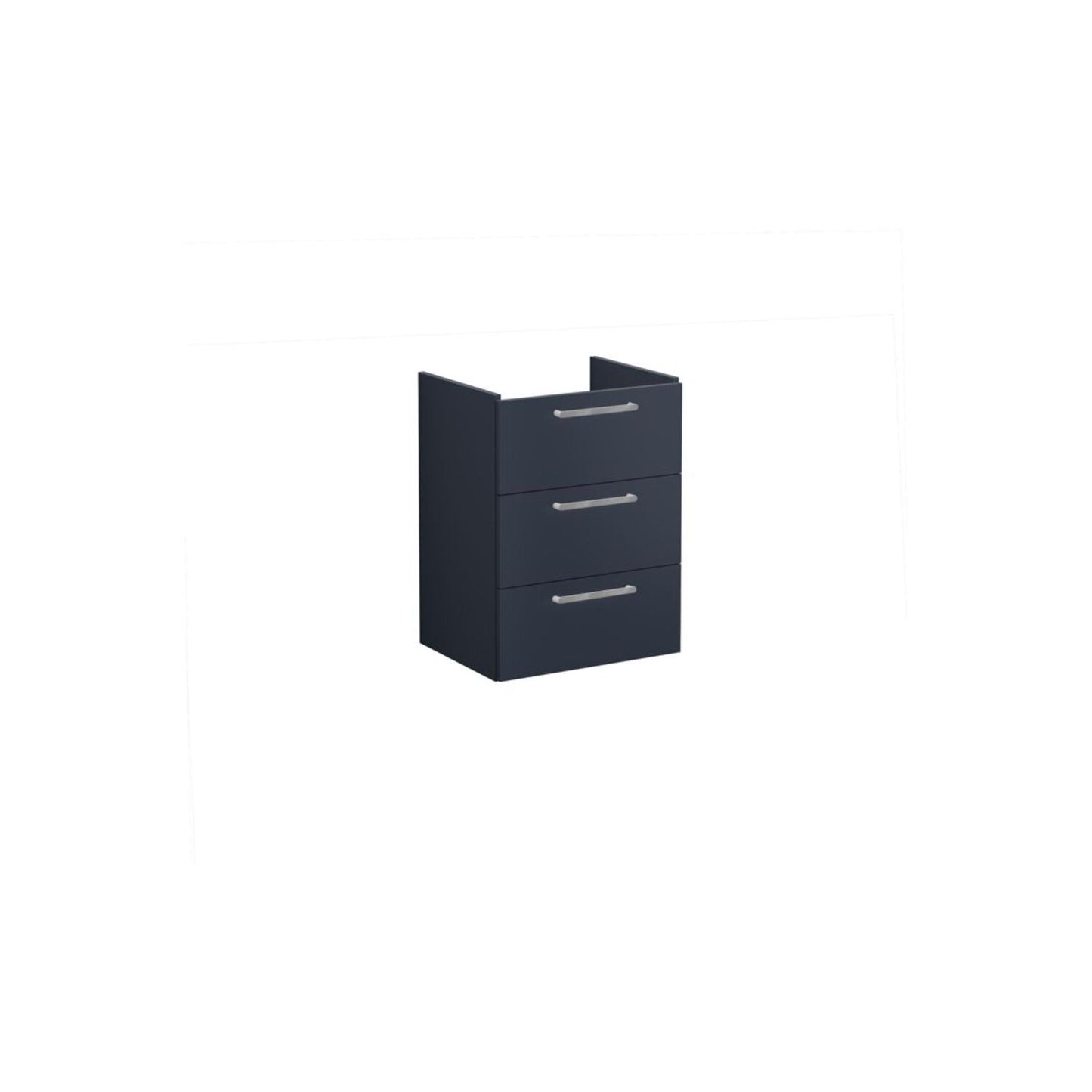 VitrA Root Flat 60cm 3 Drawer Washbasin Unit - Matt Dark Blue