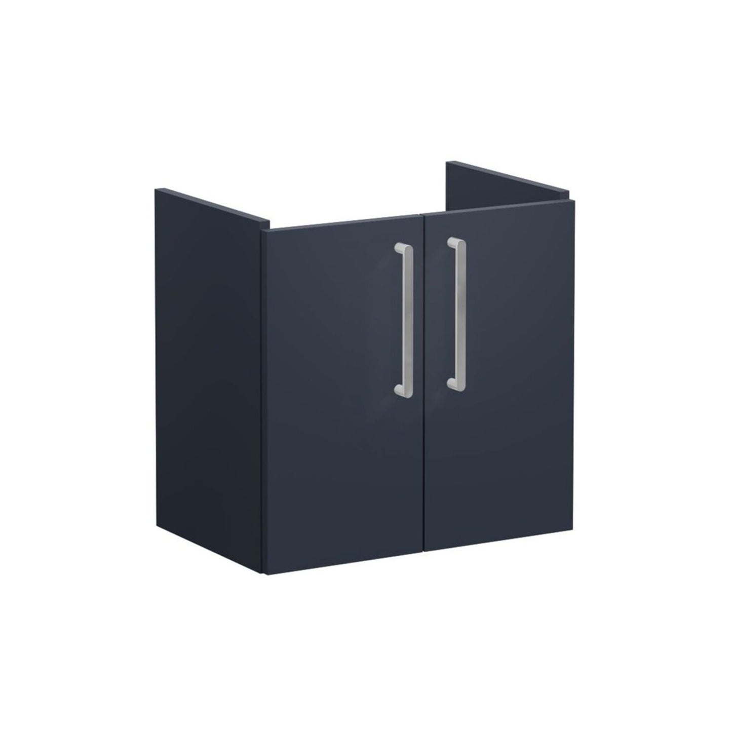 VitrA Root Flat 60cm 2 Door Wall Hung Slim Washbasin Unit - Matt Dark Blue