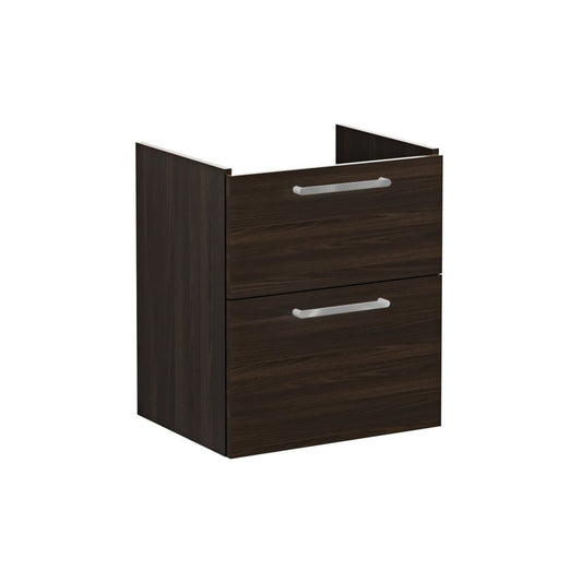 VitrA Root Flat 60cm 2 Drawer Washbasin Unit - Walnut