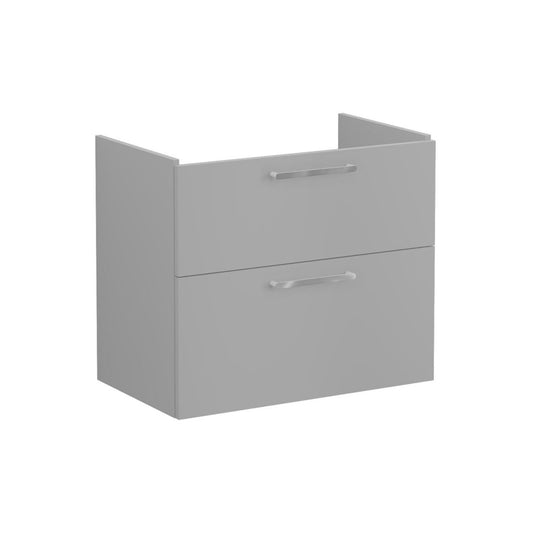 VitrA Root Flat 80cm 2 Drawer Washbasin Unit - Matt Rock Grey