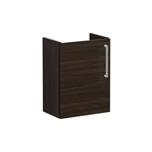 VitrA Root Flat 40cm 1 Door Wall Hung Slim Washbasin Unit (LH Hinge) - Walnut