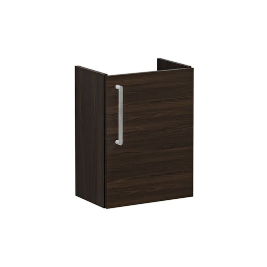 VitrA Root Flat 40cm 1 Door Wall Hung Slim Washbasin Unit (RH Hinge) - Walnut