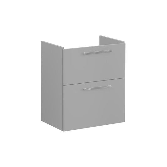 VitrA Root Flat 60cm 2 Drawer Slim Washbasin Unit - Matt Rock Grey