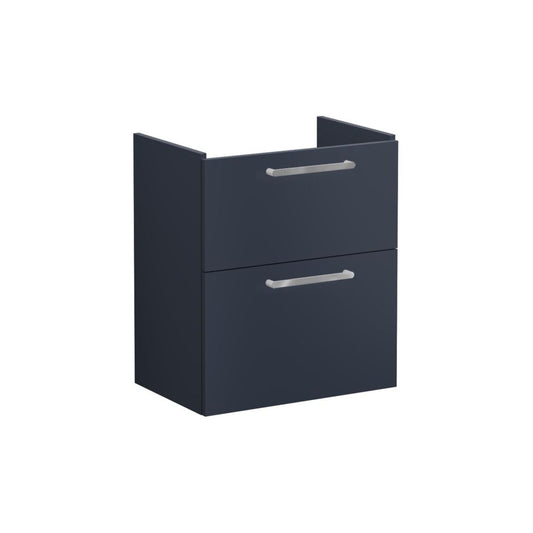 VitrA Root Flat 60cm 2 Drawer Slim Washbasin Unit - Matt Dark Blue