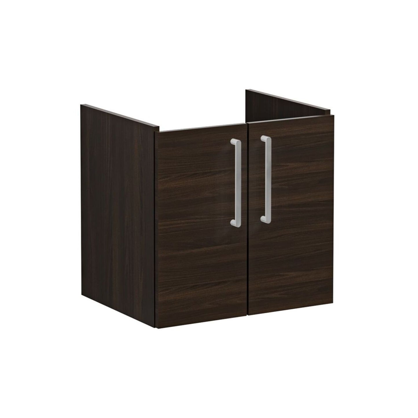 VitrA Root Flat 60cm 2 Door Wall Hung Washbasin Unit - Walnut