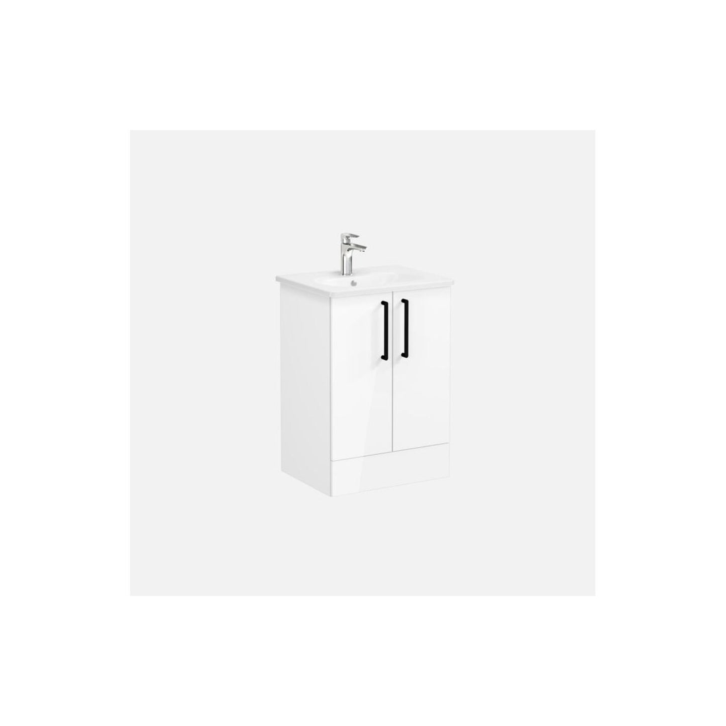 VitrA Zentrum 60cm 2 Drawer F/S Washbasin Unit - High Gloss White