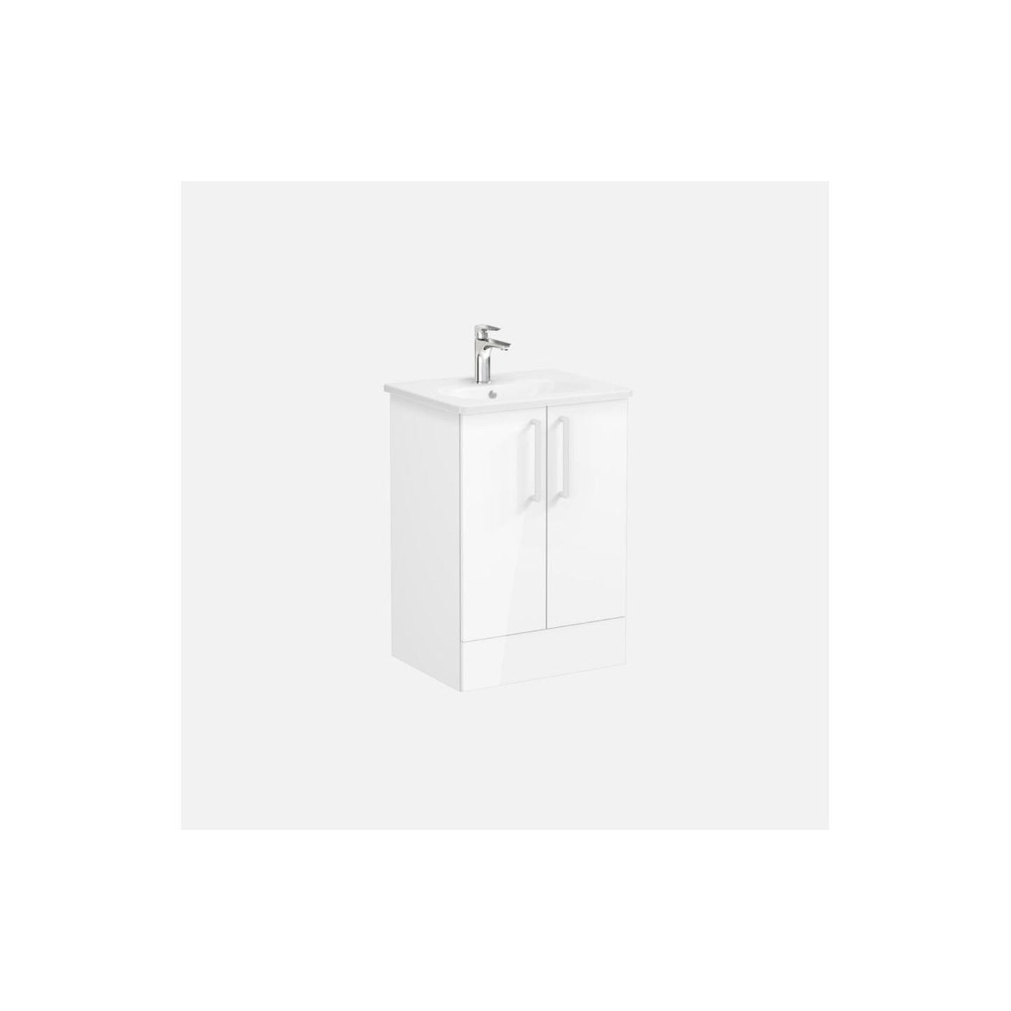 VitrA Zentrum 60cm 2 Drawer F/S Washbasin Unit - High Gloss White