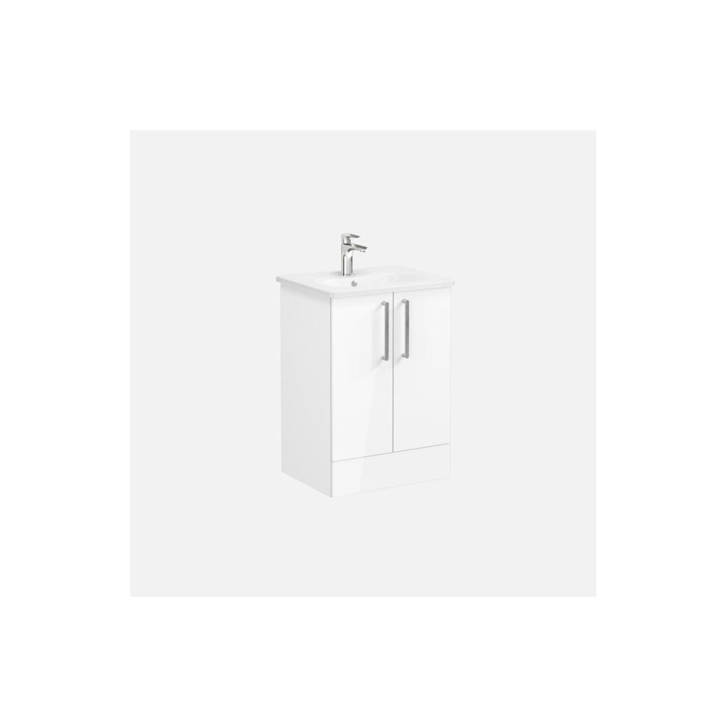 VitrA Zentrum 60cm 2 Drawer F/S Washbasin Unit - High Gloss White