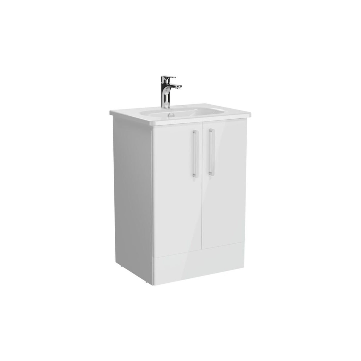 VitrA Zentrum 60cm 2 Drawer F/S Washbasin Unit - High Gloss White