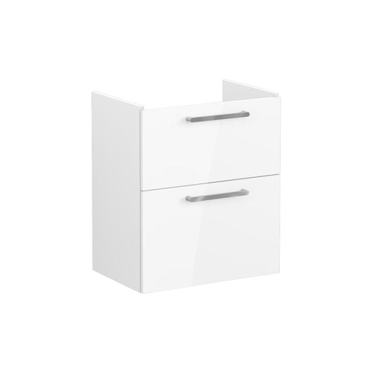 VitrA Root Flat 60cm 2 Drawer Slim Washbasin Unit - High Gloss White