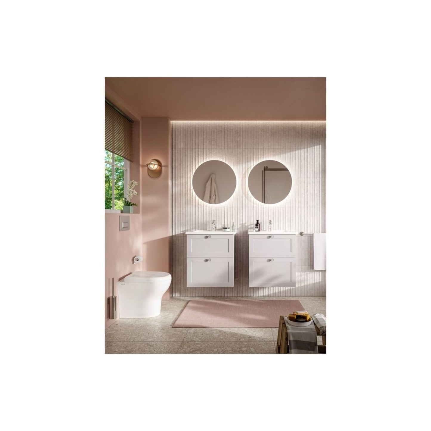 VitrA Root Classic 60cm 2 Drawer Washbasin Unit - Matt Grey