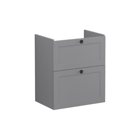 VitrA Root Classic 60cm 2 Drawer Slim Washbasin Unit - Matt Grey