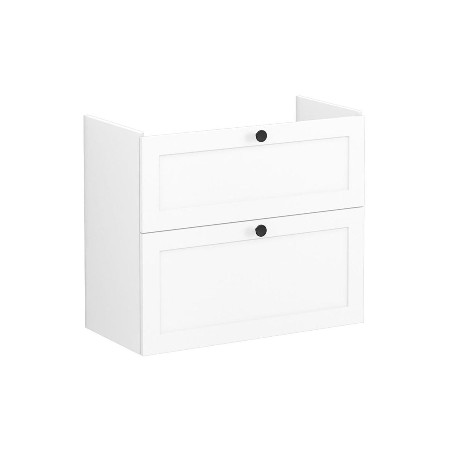 VitrA Root Classic 80cm 2 Drawer Slim Washbasin Unit - Matt White