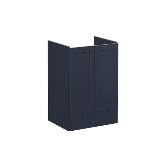 VitrA Root Classic 60cm 2 Door Floor Standing Washbasin Unit - Matt Dark Blue
