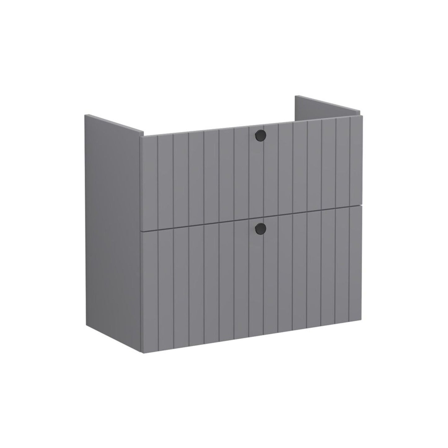 VitrA Root Groove 80cm 2 Drawer Slim Washbasin Unit - Matt Grey