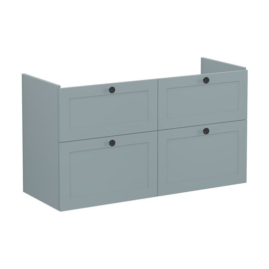 VitrA Root Classic 120cm 4 Drawer Washbasin Unit - Matt Fjord Green