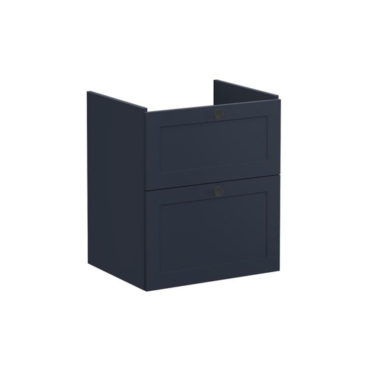 VitrA Root Classic 60cm 2 Drawer Washbasin Unit - Matt Dark Blue