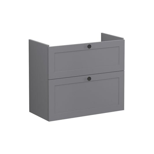 VitrA Root Classic 80cm 2 Drawer Slim Washbasin Unit - Matt Grey