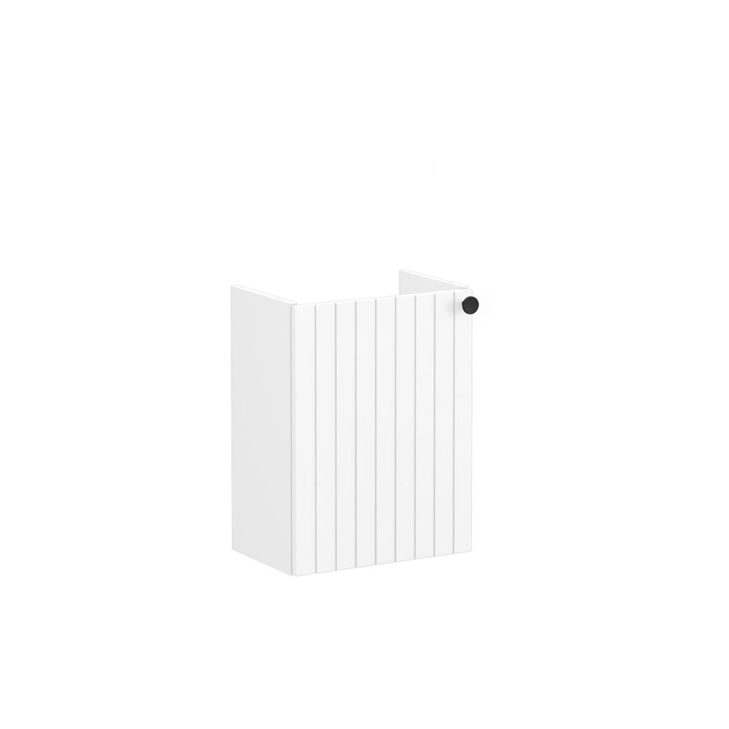 VitrA Root Groove 40cm 1 Door Wall Hung Slim Washbasin Unit (LH Hinge) - Matt White