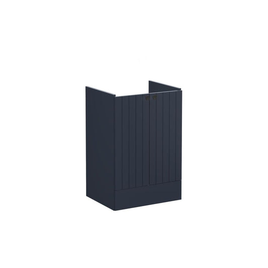 VitrA Root Groove 60cm 2 Door Floor Standing Washbasin Unit - Matt Dark Blue
