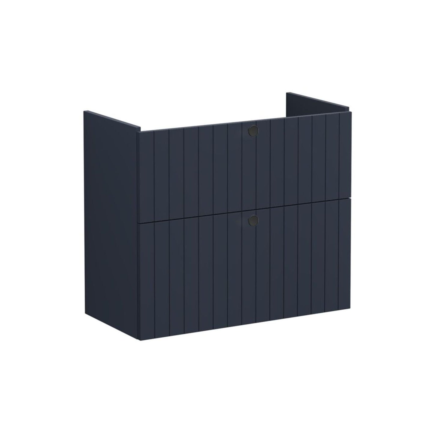 VitrA Root Groove 80cm 2 Drawer Slim Washbasin Unit - Matt Dark Blue