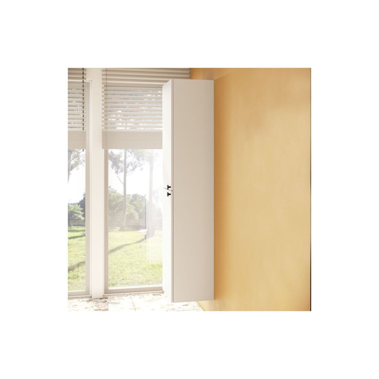 VitrA Root Groove 40cm 2 Door Tall Unit (LH Hinge) - Matt White