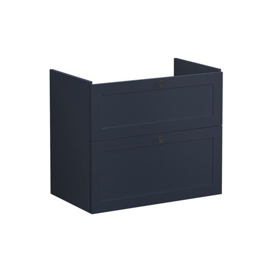 VitrA Root Classic 80cm 2 Drawer Washbasin Unit - Matt Dark Blue
