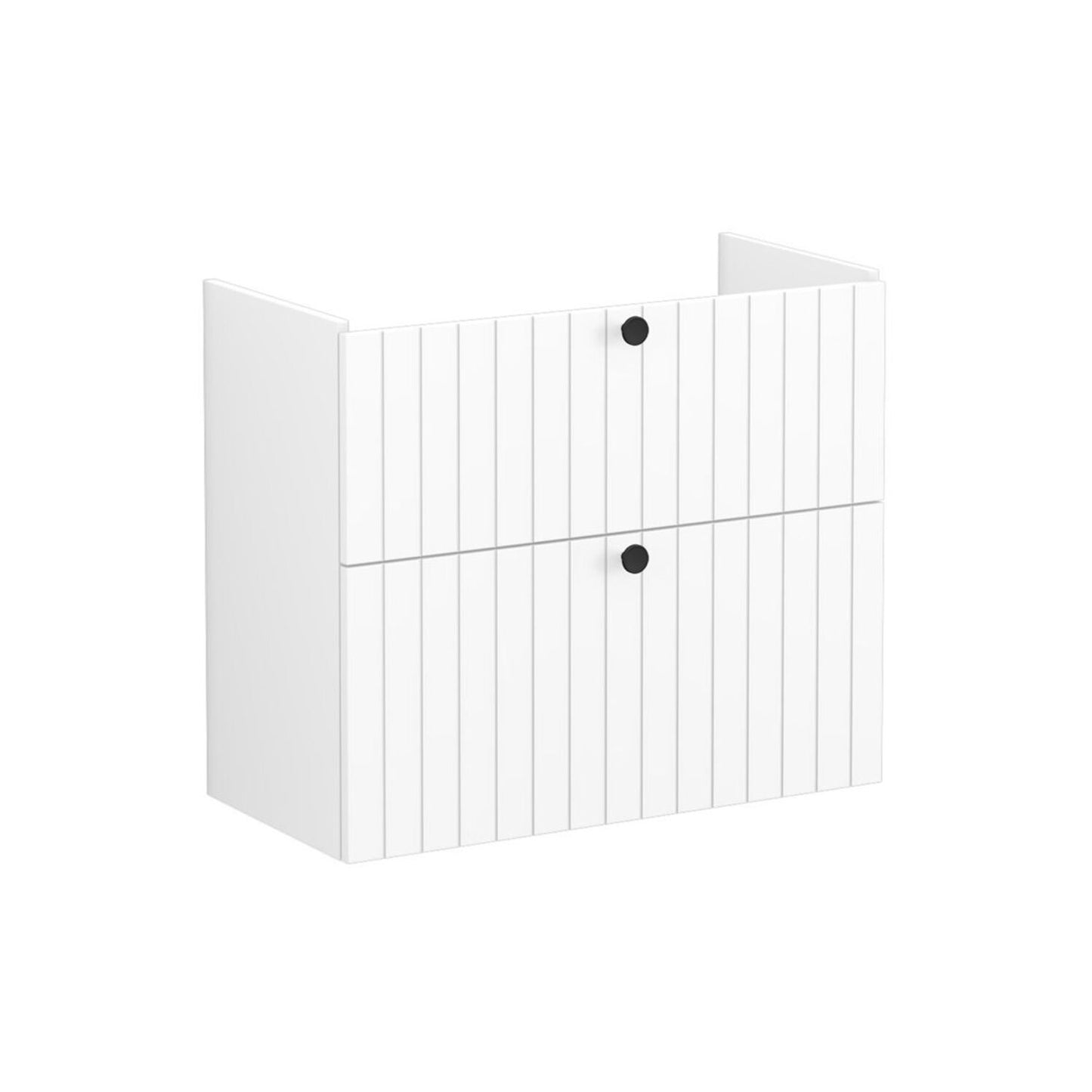 VitrA Root Groove 80cm 2 Drawer Slim Washbasin Unit - Matt White