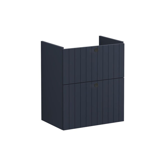 VitrA Root Groove 60cm 2 Drawer Slim Washbasin Unit - Matt Dark Blue