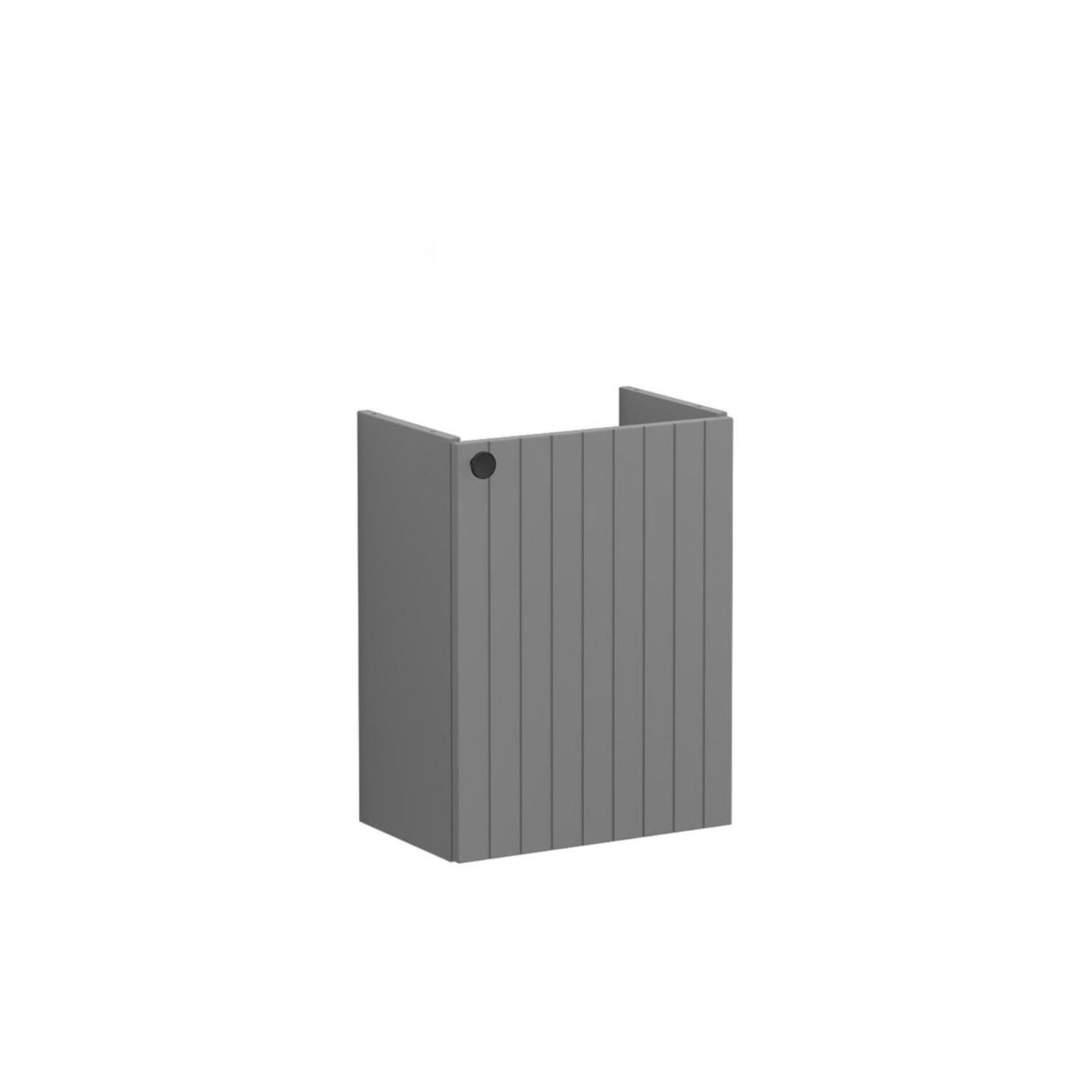 VitrA Root Groove 40cm 1 Door Wall Hung Slim Washbasin Unit (RH Hinge) - Matt Grey