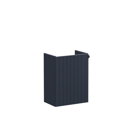 VitrA Root Groove 40cm 1 Door Wall Hung Slim Washbasin Unit (LH Hinge) - Matt Dark Blue