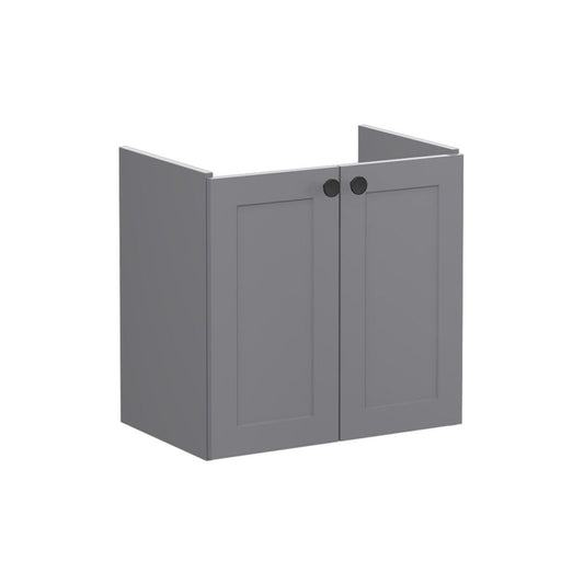 VitrA Root Classic 60cm 2 Door Wall Hung Slim Washbasin Unit - Matt Grey