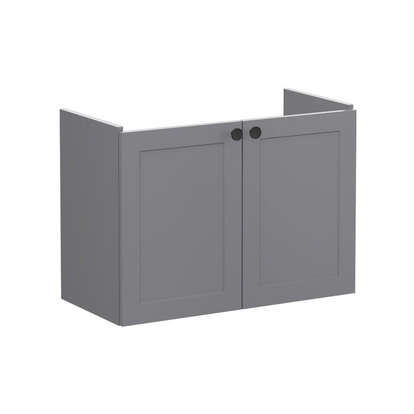 VitrA Root Classic 80cm 2 Door Wall Hung Slim Washbasin Unit - Matt Grey