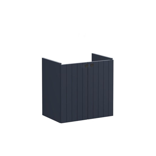 VitrA Root Groove 60cm 2 Door Wall Hung Slim Washbasin Unit - Matt Dark Blue