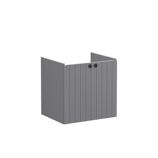VitrA Root Groove 60cm 2 Door Wall Hung Washbasin Unit - Matt Grey