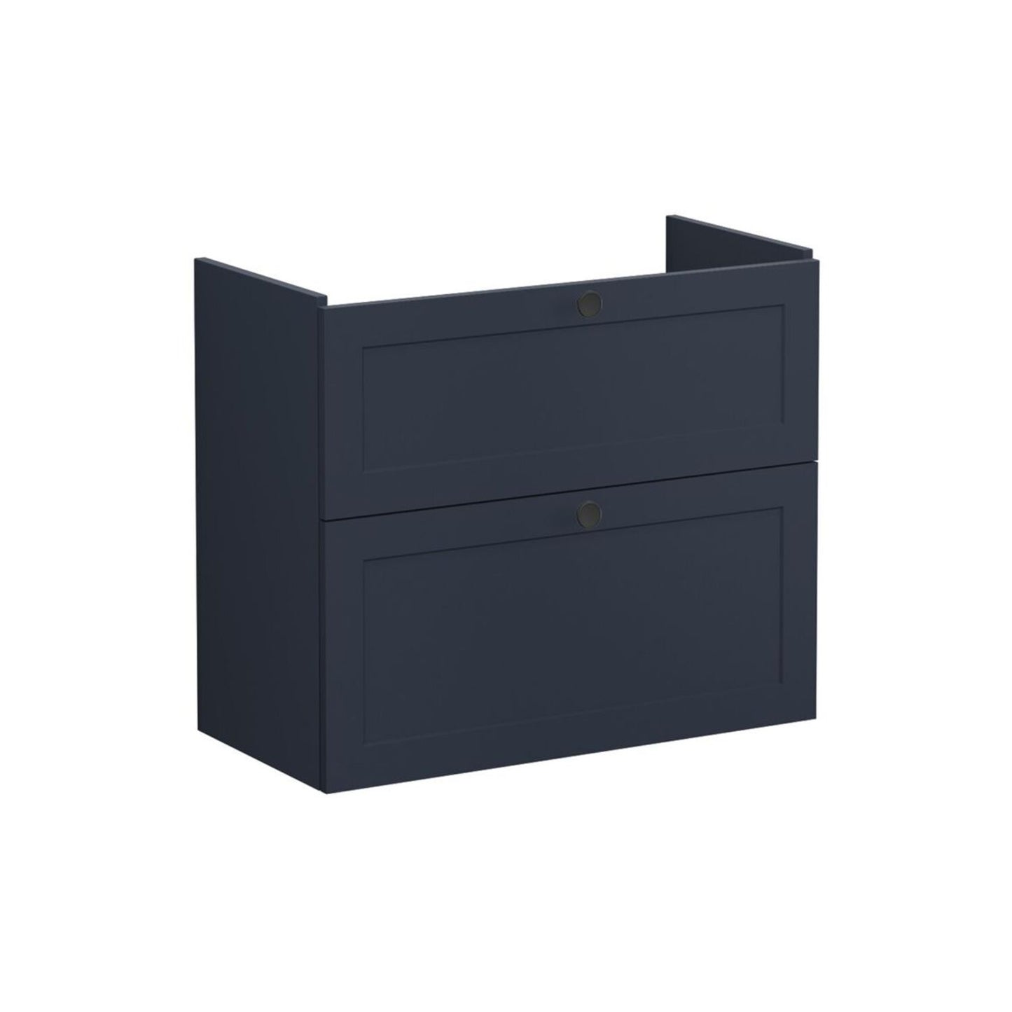 VitrA Root Classic 80cm 2 Drawer Slim Washbasin Unit - Matt Dark Blue
