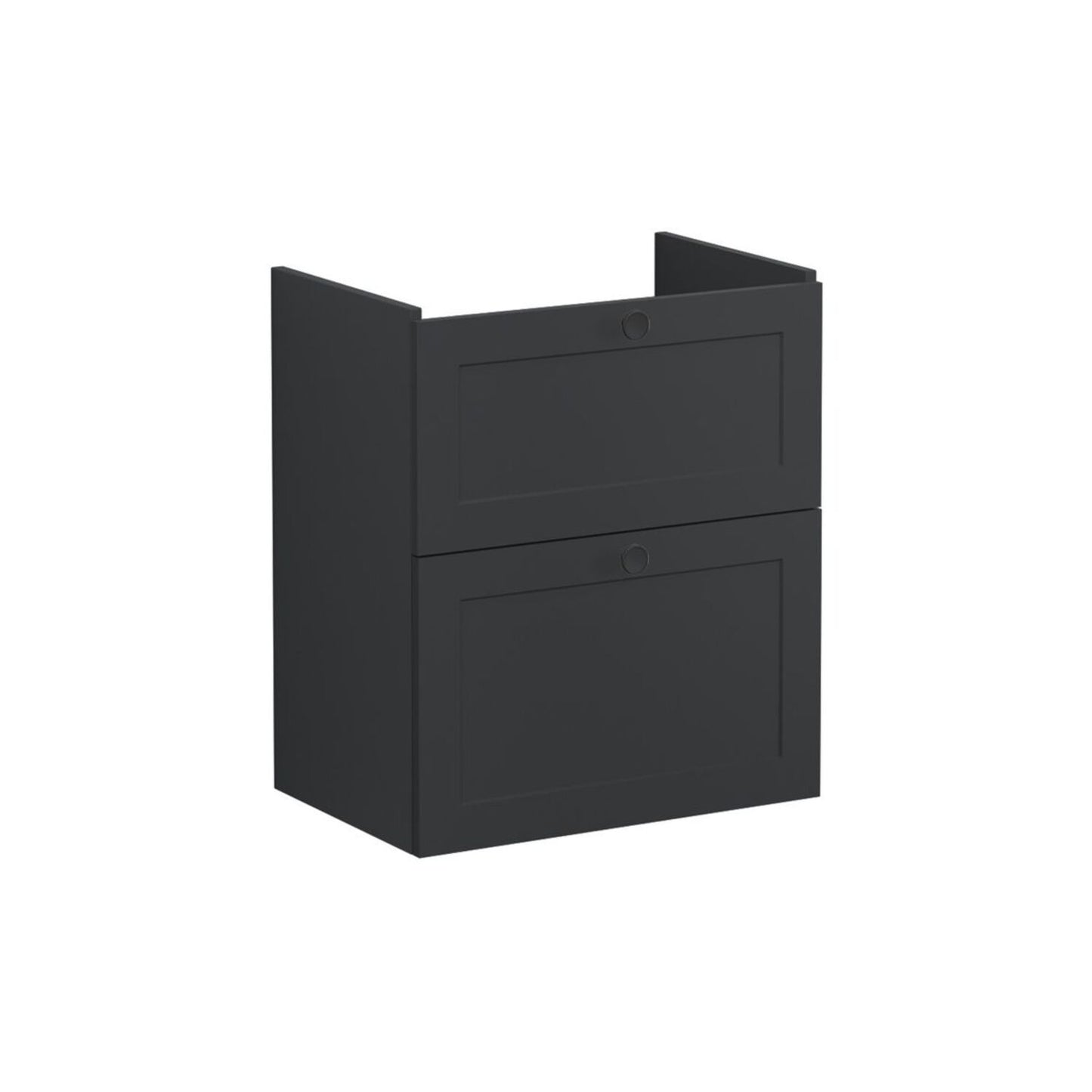 VitrA Root Classic 60cm 2 Drawer Slim Washbasin Unit - Matt Graphite
