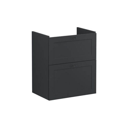 VitrA Root Classic 60cm 2 Drawer Slim Washbasin Unit - Matt Graphite