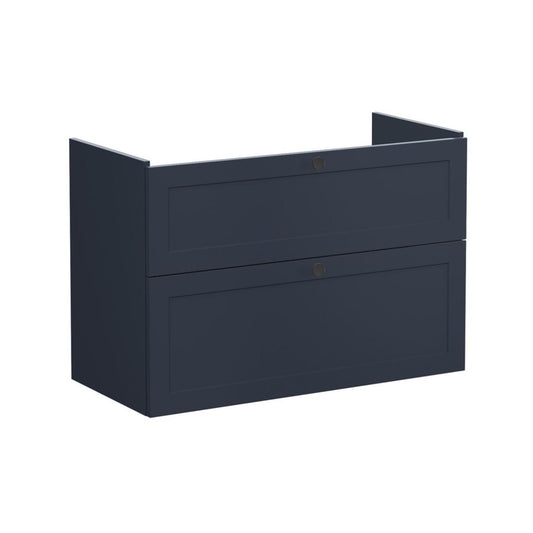 VitrA Root Classic 100cm 2 Drawer Washbasin Unit - Matt Dark Blue