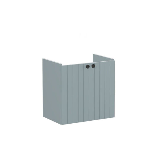 VitrA Root Groove 60cm 2 Door Wall Hung Slim Washbasin Unit - Matt Fjord Green