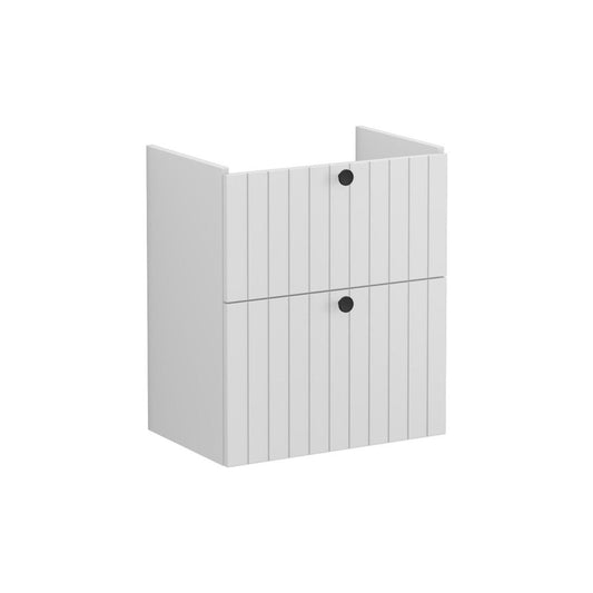 VitrA Root Groove 60cm 2 Drawer Slim Washbasin Unit - Matt Light Grey