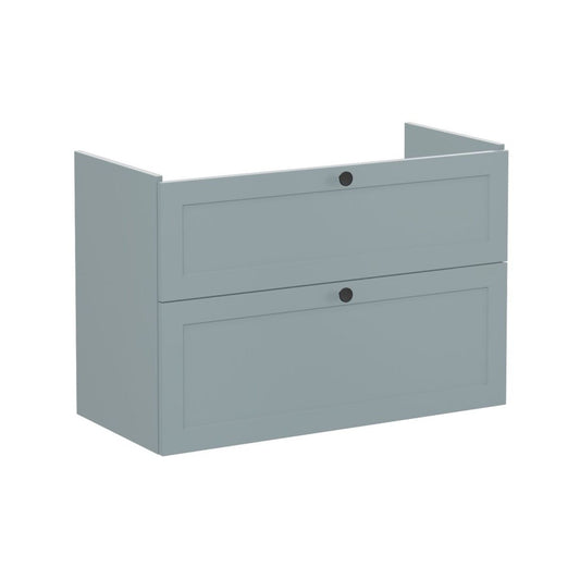 VitrA Root Classic 100cm 2 Drawer Washbasin Unit - Matt Fjord Green