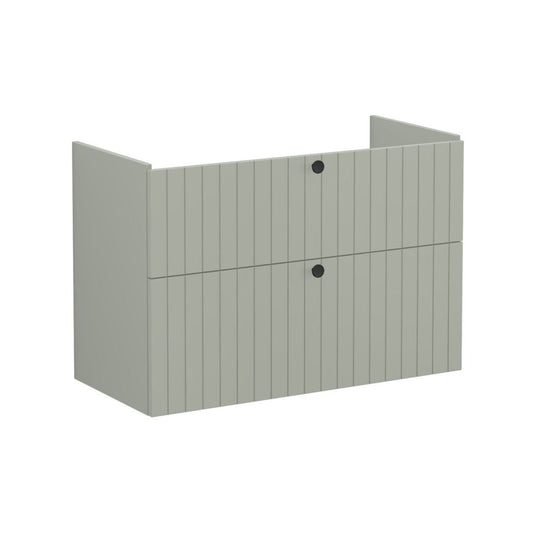 VitrA Root Groove 100cm 2 Drawer Washbasin Unit - Matt Retro Green